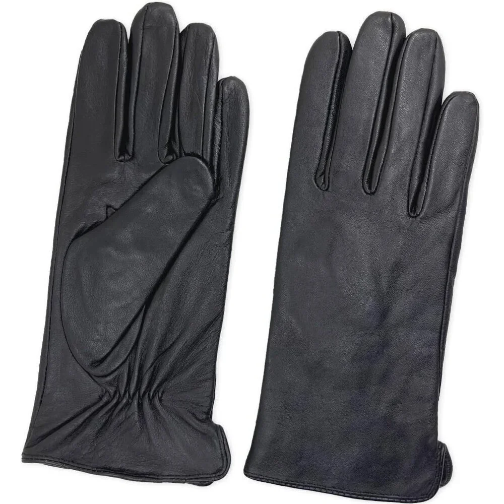 Women’s Italian Soft Leather Gloves Genuine SheepSkin Leather Gloves Black